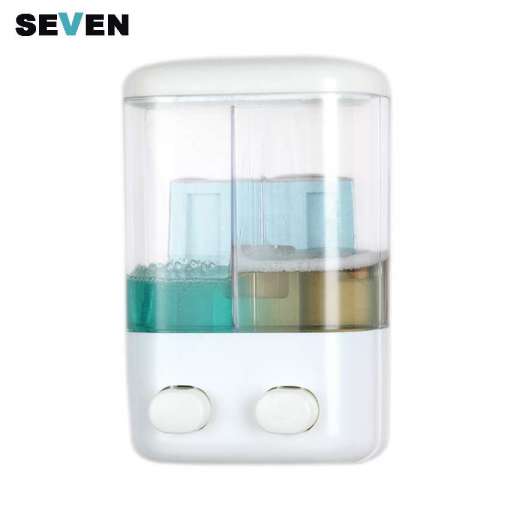 Home 2-in-1 Double Wall Mount Shower Liquid Plastic Soap Dispenser